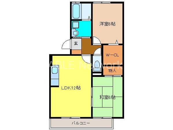 ロイヤルステージタウン鳥栖B棟の物件間取画像